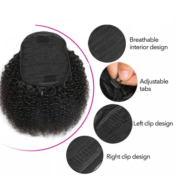 Diamonique Couture Afro Puff Drawstring Ponytail