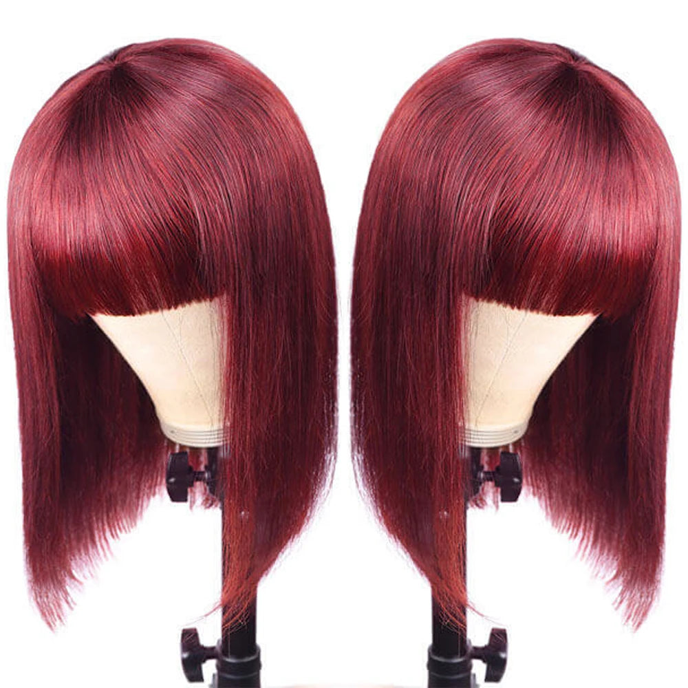 Diamonique Couture Burgundy Red Glueless Brazilian Bob Wig