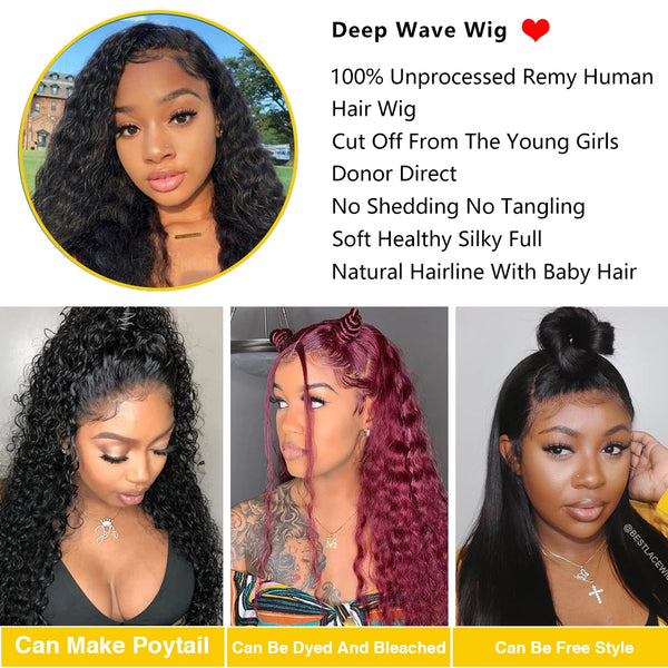 Diamonique Couture HD Deep Wave Frontal Wig