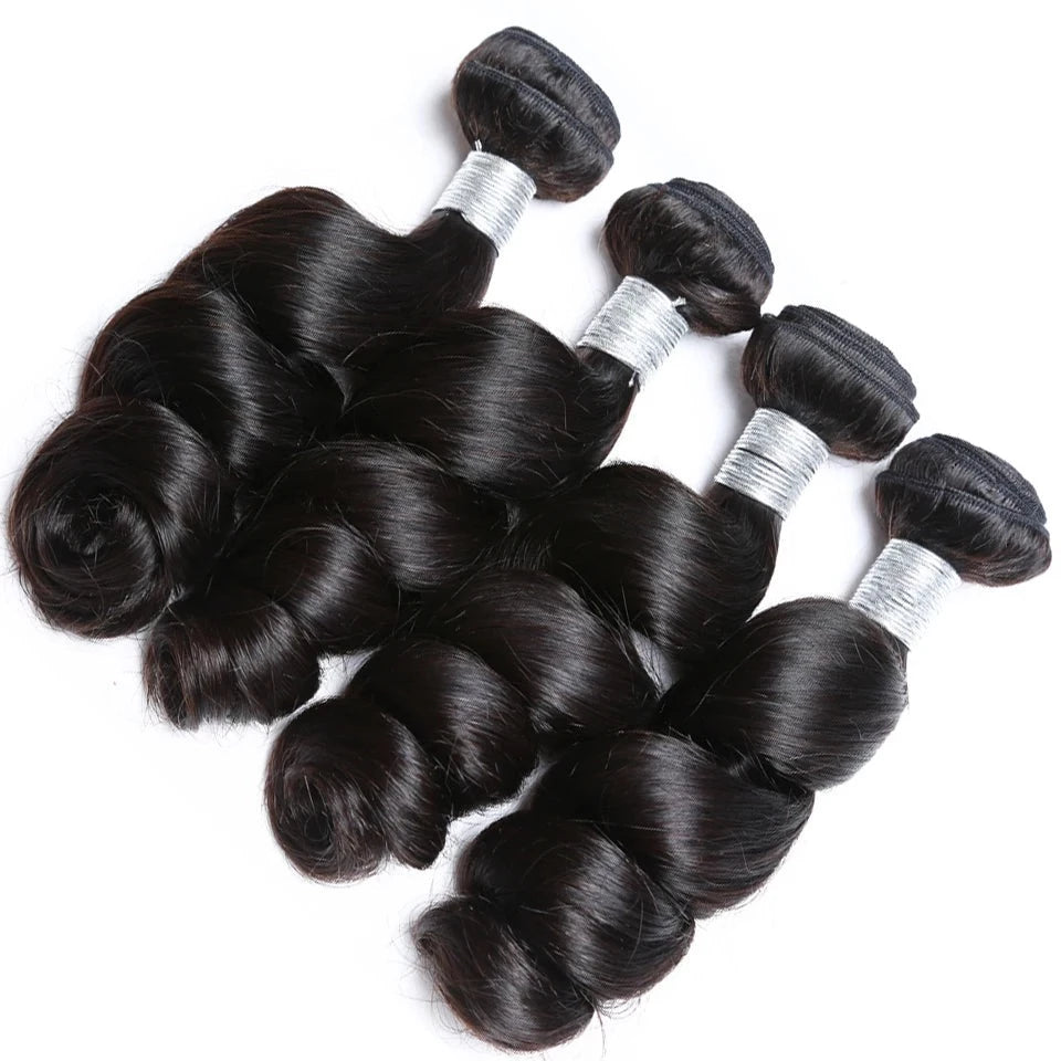 Diamonique Couture Loose Wave Bundles with Closure