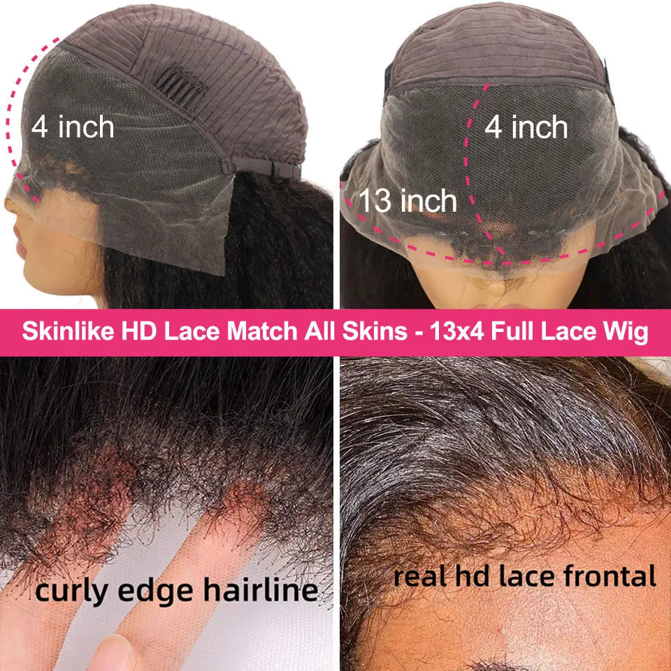 Diamonique Couture Kinky Straight 4C Edges Wig